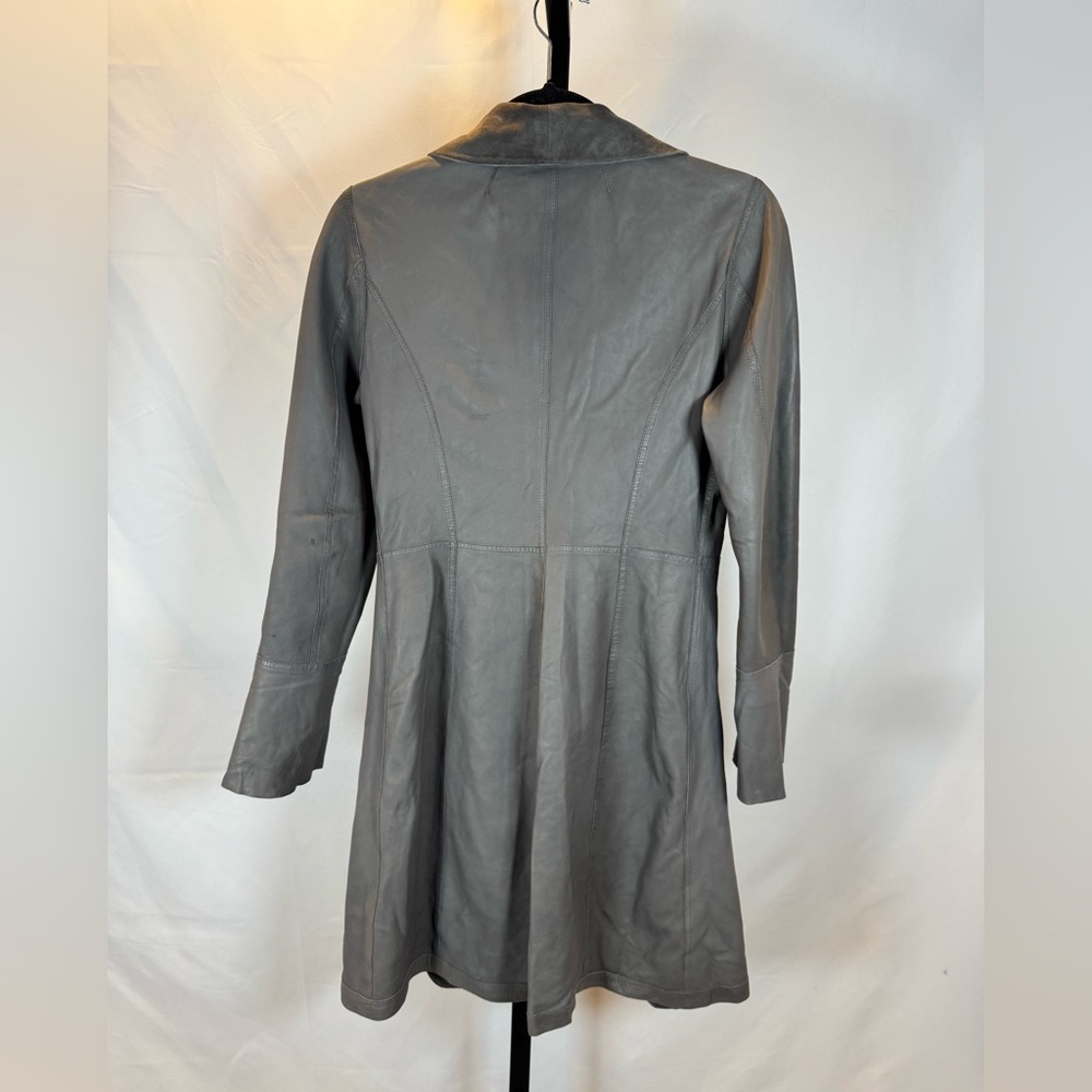 Casini Jennifer Tattanelli P312R Reversible Grey Full Grain Leather Jacket - Picture 4 of 16
